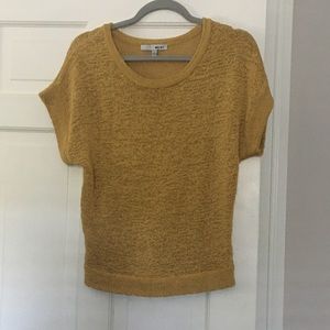 Knit sweater top, mustard color, size S